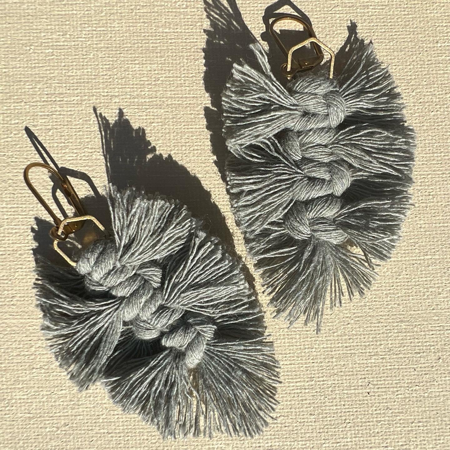 Macrame Leaf Earrings