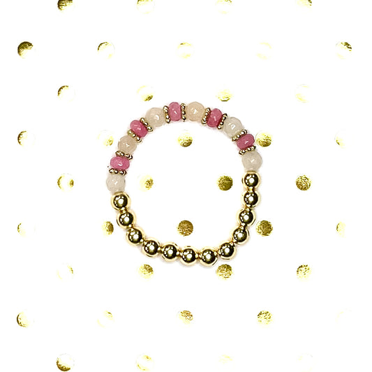 Glitter In The Air | Pink and Gold Mix and Match Stretch Bracelet Stacker