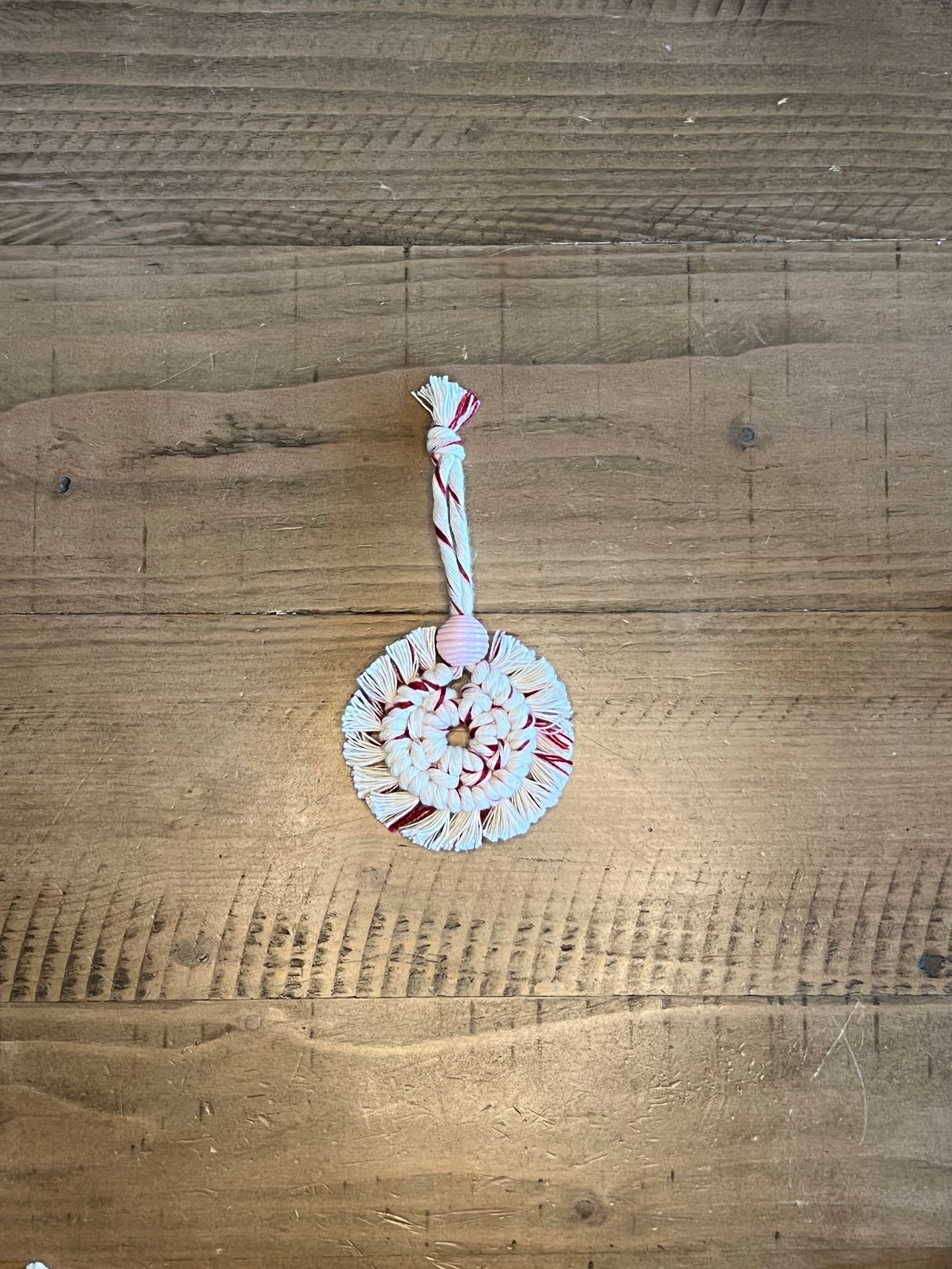 Pink Christmas! Macrame Ornament